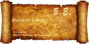 Balázs Edvin névjegykártya