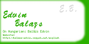 edvin balazs business card